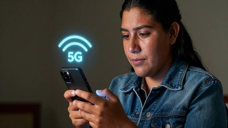 Mexicano mestizo con móvil y 5G