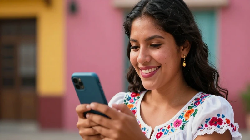 Mujer sonriente bajo el sol mexicano
