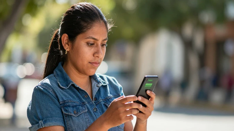 Contacto Telmex en Chihuahua: Números y Horarios 5 Joven mexicana bajo luz natural, con smartphone