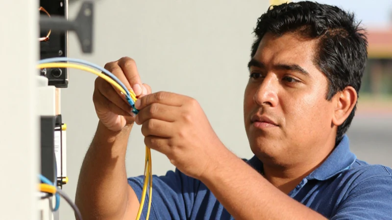 Horarios de Telmex Coatzacoalcos y servicio de Internet 8 Técnico mestizo instala fibra en luz cálida
