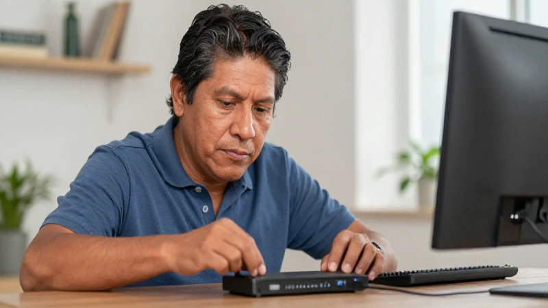 Mexicano conecta su módem en casa