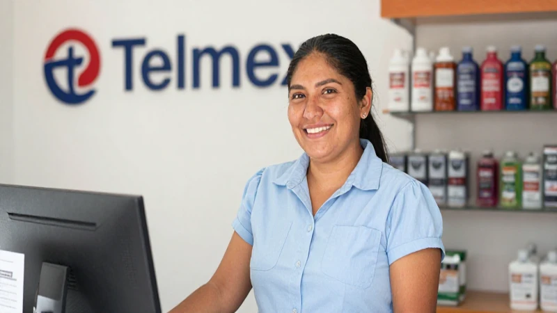Cómo contratar internet en Telmex en Dolores Hidalgo 4 Cliente mestizo sonríe en una tienda Telmex