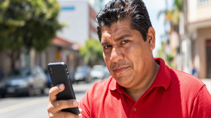 Telmex en Obregón ¡Contacto, horarios y ofertas! 4 Hombre mexicano sostiene el teléfono al sol