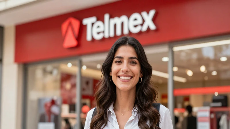 Telmex en Obregón ¡Contacto, horarios y ofertas! 3 Mujer sonríe en tienda Telmex iluminada