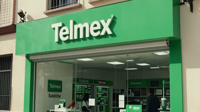 Mostradores Telmex Satélite, verdes y luminosos