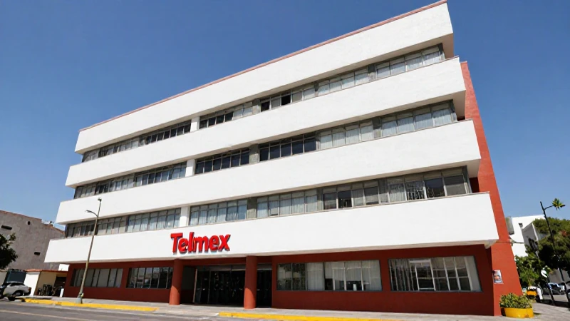 Edificio Telmex moderno bajo luz solar