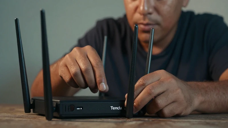 Configuración personalizada de routers Tenda N300 y N301 6 Mujer mestiza configura router con luz cinematográfica