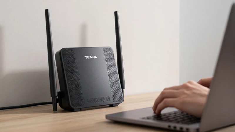 Configuración personalizada de routers Tenda N300 y N301 3 Router Tenda N300 con laptop iluminada
