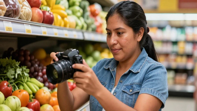 Cómo funcionan los vales Broxel y dónde se pueden usar en México 4 Mujer mestiza compra frutas con luz cálida