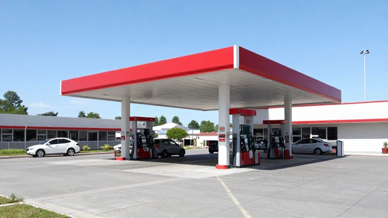 Coche en gasolinera, día soleado y realista