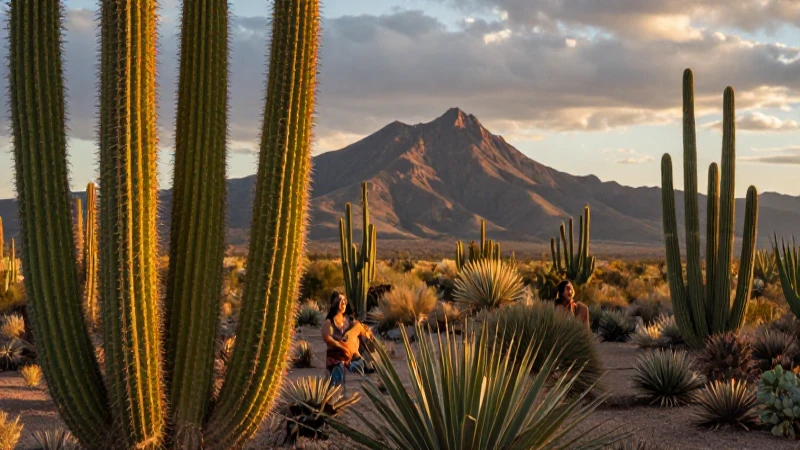 TIPOS DE VEGETACIÓN en NUEVO LEÓN: DESCUBRE su FLORA ÚNICA 7 Cactos florecen bajo cielos dramáticos mexicanos