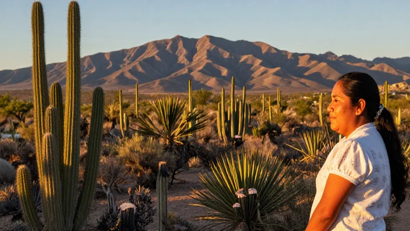 TIPOS DE VEGETACIÓN en NUEVO LEÓN: DESCUBRE su FLORA ÚNICA 9 Desierto mexicano radiante al atardecer