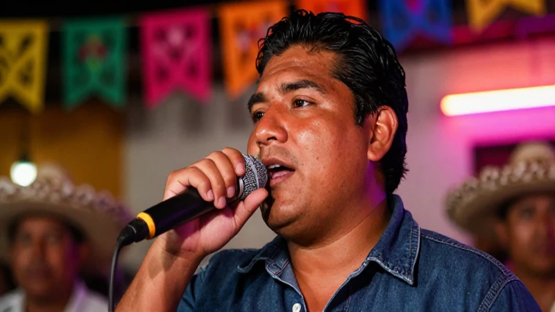 Mejores bares de karaoke en Oaxaca para cantar toda la noche 4 Joven mexicana canta en vibrante noche festiva