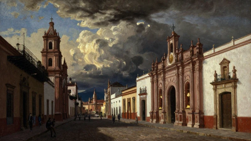 Almansa pintó una escena colonial mexicana iluminada