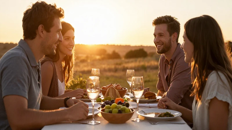 Cena familiar, cálida, con ambiente romántico