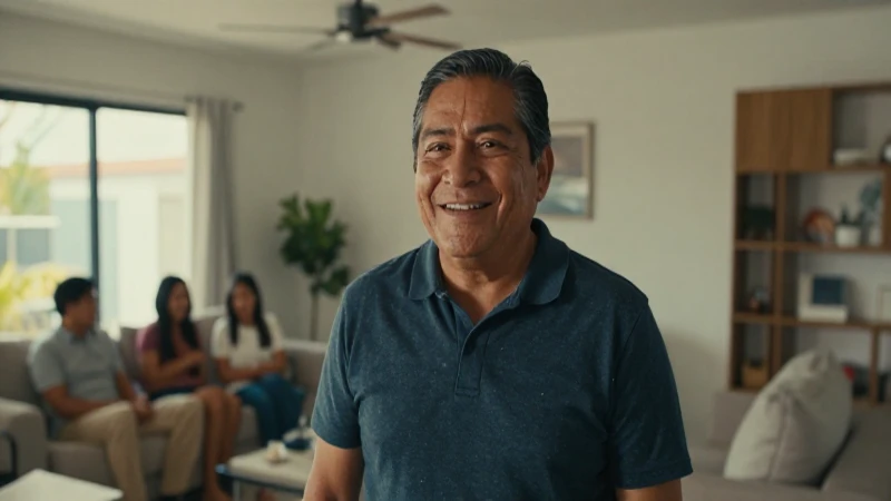 Familia mexicana sonríe en ambiente cálido