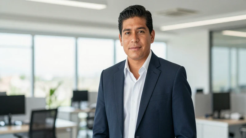 Hombre de negocios mestizo, con piel bronceada
