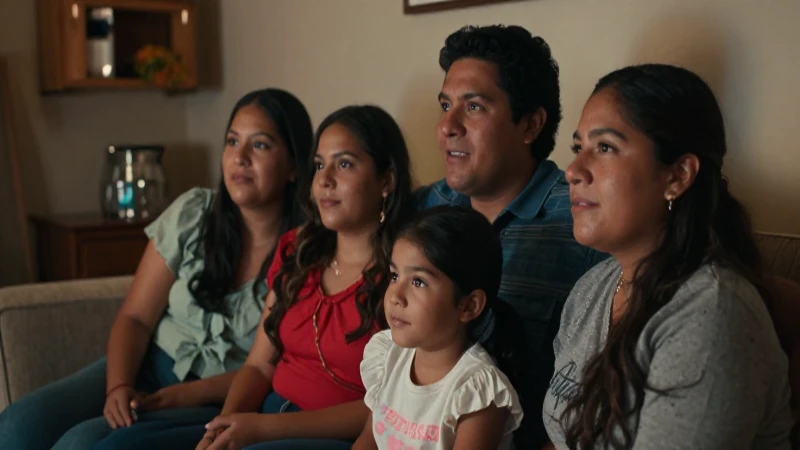 Familia mestiza disfruta de una cálida noche
