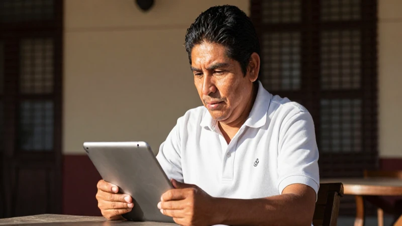 Cómo contratar y administrar servicios de TotalPlay en Puebla 3 Una mujer mestiza paga con tablet a la luz del sol
