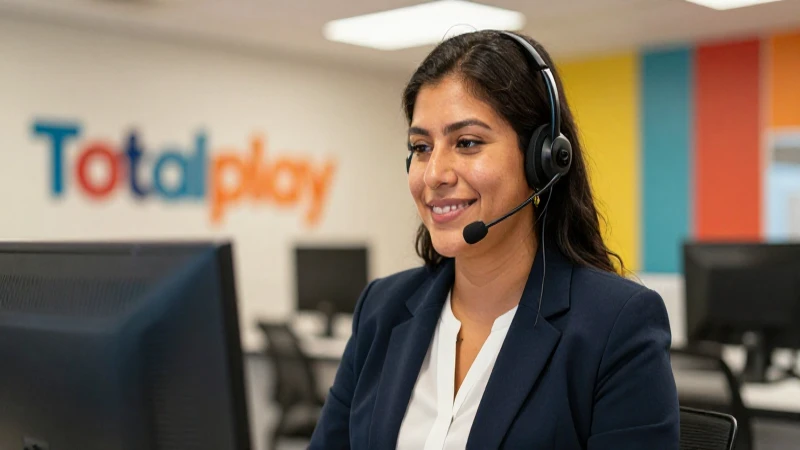Representante de Totalplay sonríe con profesionalidad