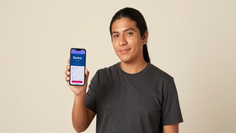 Joven mestiza usa banco en estudio cálido