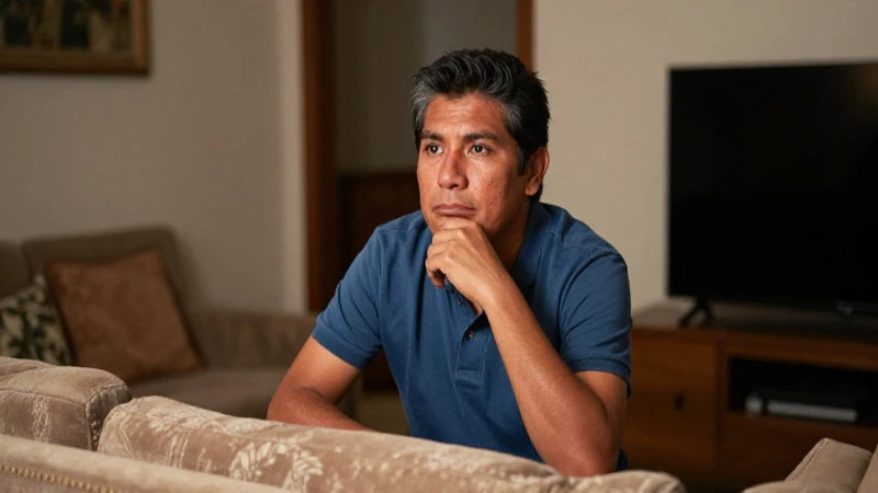 Una mujer mestiza observa televisión relajada