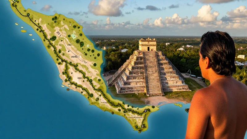Yucatán: Pirámide maya en hora dorada