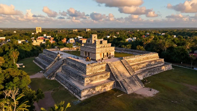 Yucatán: ruinas mayas iluminadas con colores vibrantes