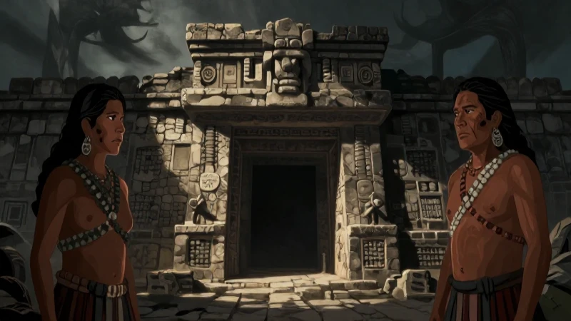 Arte fantasía: ruinas ancestrales, Mictlán sombrío