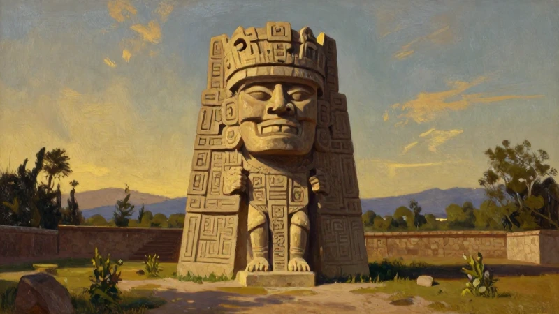 Mitos y LEYENDAS de CAMPECHE que NO CONOCES ¡Descúbrelas! 3 Pintura cinematográfica de un dios maya antiguo