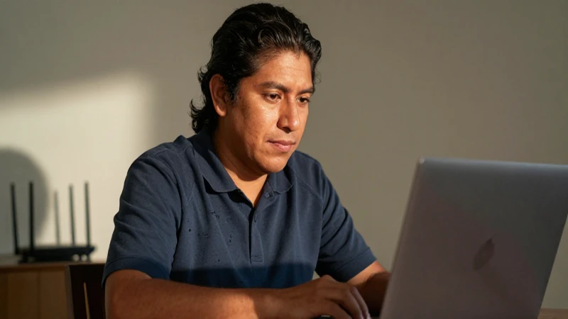 Cómo puedo acceder a cuentas Izzi WiFi de forma gratuita 7 Mexicana, luce radiante frente al laptop