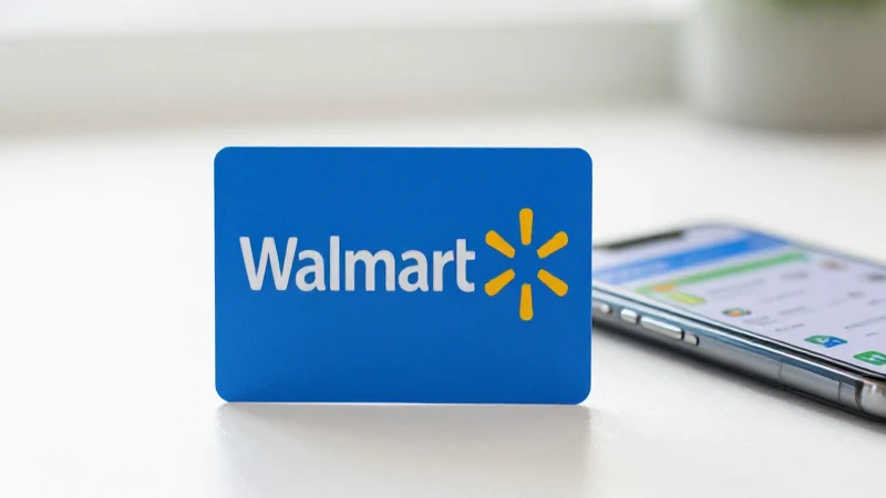 Tarjeta de regalo de Walmart en pantalla