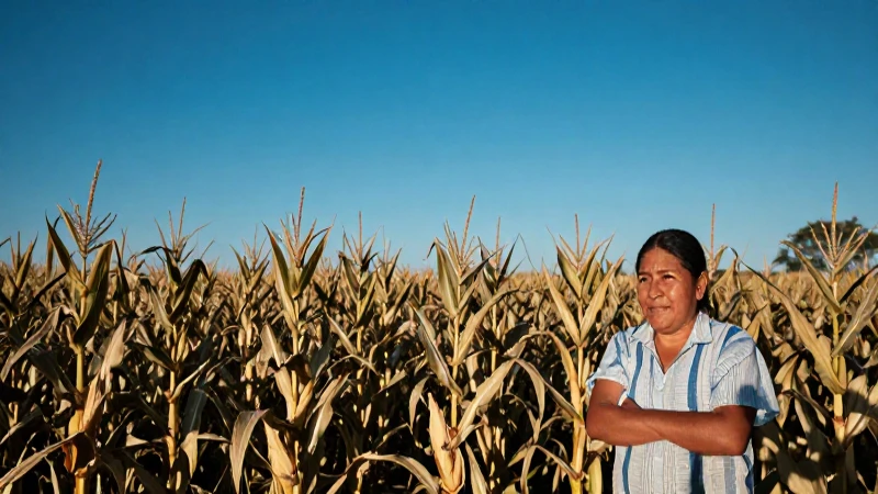 Maíz, cielo azul y sol rural