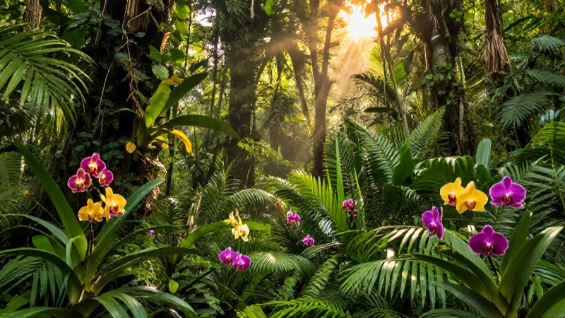 Selva tropical hiperrealista en 8K