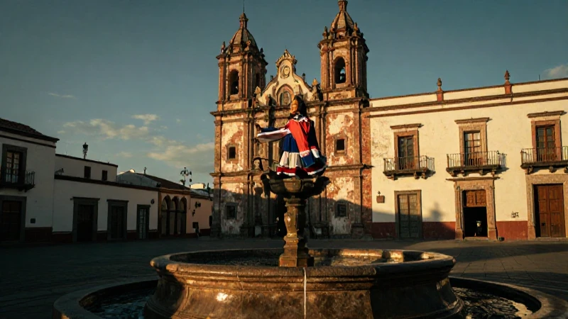 Villa Rica de la Vera Cruz: Descubre su Historia Oculta 10 Mujer mestiza en plaza colonial, luz dorada