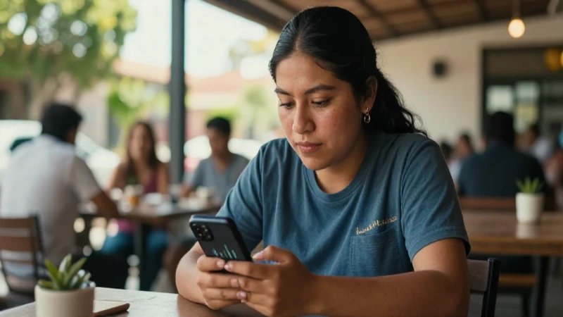 VETV Recarga 15 Días en 2026: Costos y recargas México 3 Mexicano en un café soleado, con un móvil