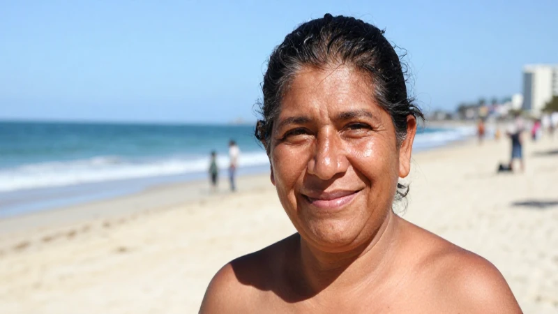 Sonríe en la playa mexicana, soleada y cálida