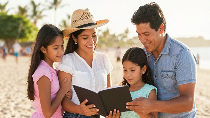 Familia mestiza disfruta de unos felices días soleados