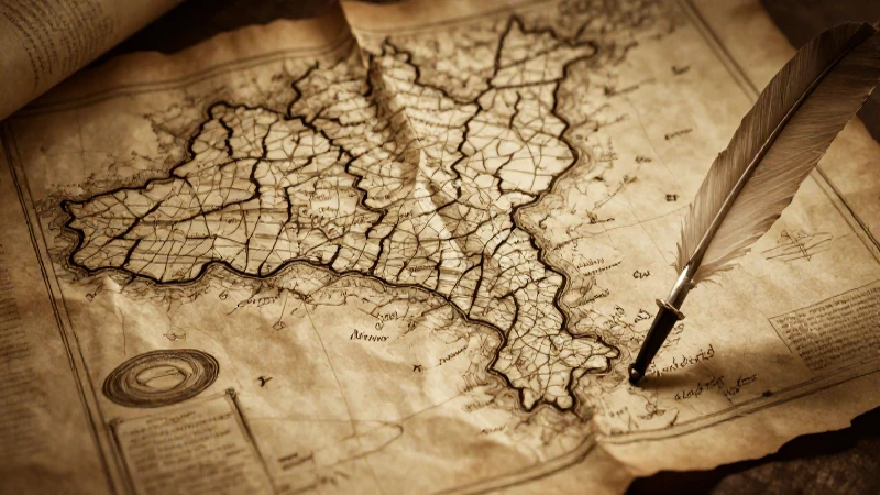 Mapa antiguo detallado en estilo barroco