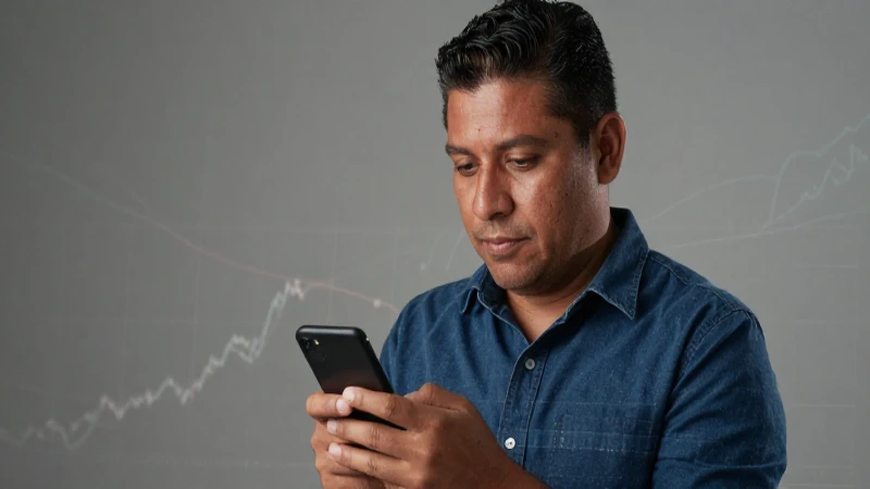 Mexicano con rasgos mestizos, con el móvil