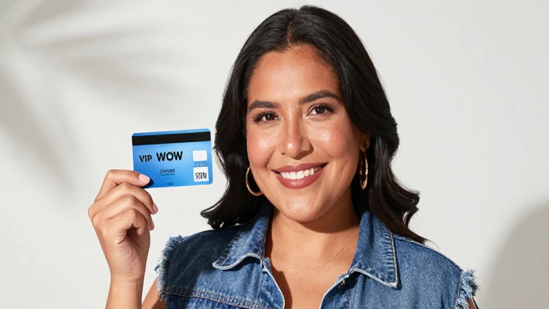 Conoce WOW Rewards: ¡Maximiza tu Tarjeta VIPs WOW! 5 Mujer mestiza sonriente con tarjeta VIP
