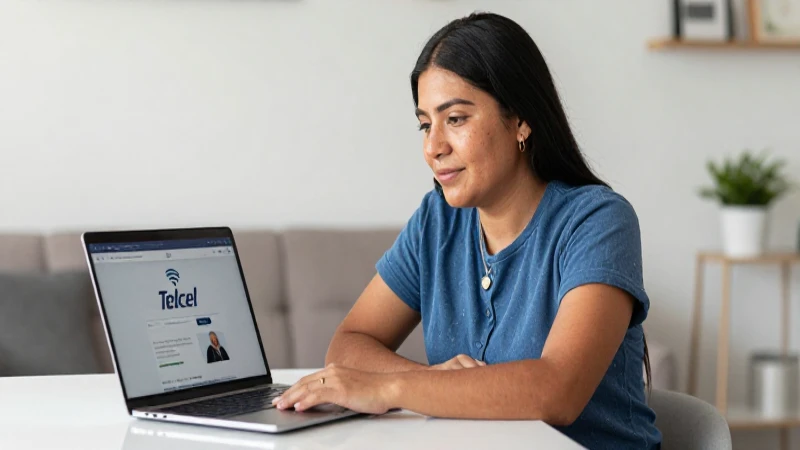 Cómo modificar tu dirección de domicilio en Telcel WiFi 3 Mexicano mestizo, laptop, luz radiante, hogar moderno