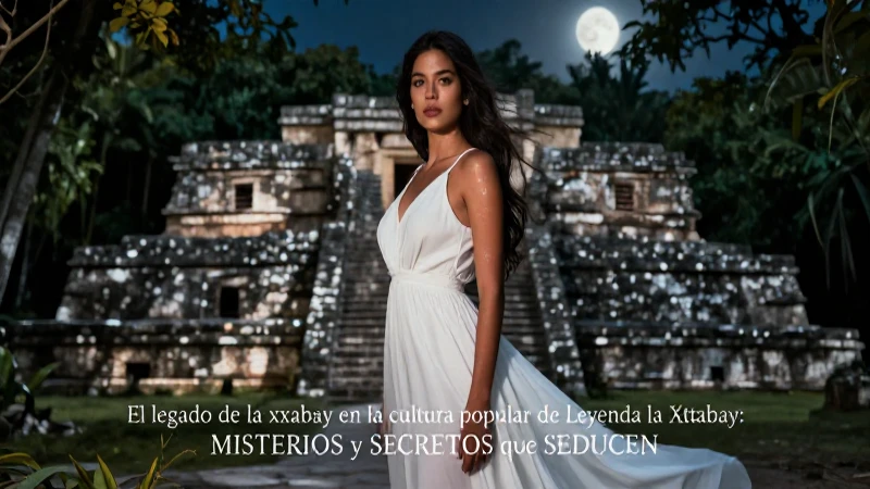 Mujer maya, ruinas y misterio ancestral