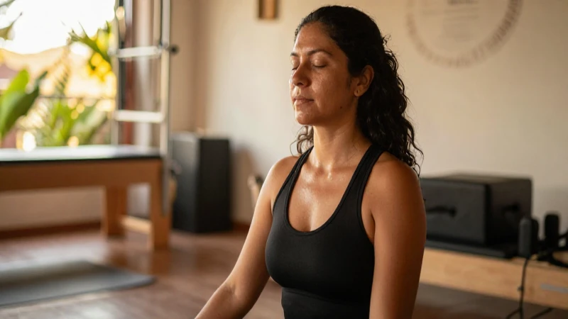 Dónde practicar Yoga y Pilates en San Cristóbal de las Casas 3 Mujer medita en un estudio de yoga tranquilo